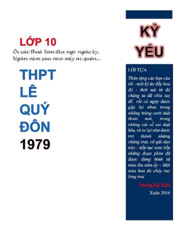 KY YEU LOP 10 THPT LEQUYDON 1979