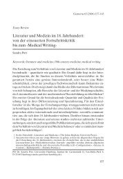 Literatur und Medizin im 18. Jahrhundert: von der ... - Gesnerus