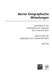 Berner Geographische Mitteilungen - Geographische Gesellschaft ...