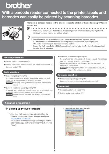 Brother TD-4000 - Additional Operation Guide (Connecting a Barcode Scanner)