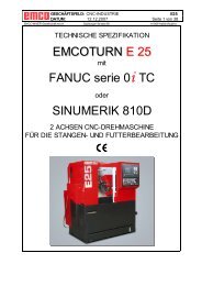 EMCOTURN E 25 FANUC serie 0i TC SINUMERIK 810D