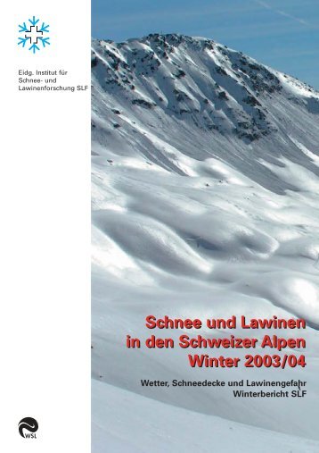 Schnee und Lawinen in den Schweizer Alpen Winter 2003/04 - SLF