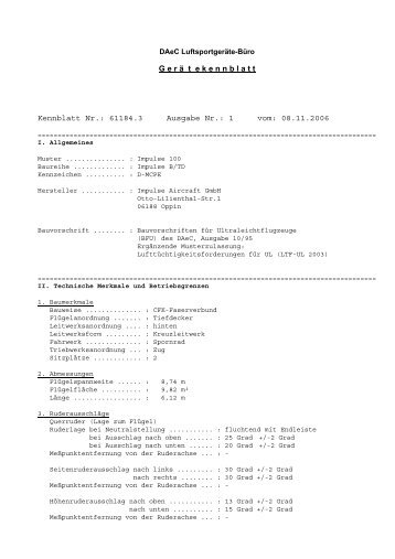 Impulse B/TD - DAeC Deutscher Aeroclub