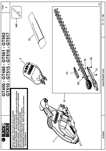 BlackandDecker Hedgetrimmer- Gt450 - Type 2 - Instruction Manual (Inglese)