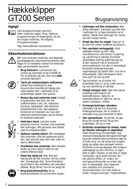 BlackandDecker Hedgetrimmer- Gt243 - Type 1 - Instruction Manual (Nordico)