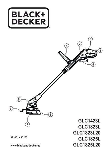 BlackandDecker Tagliabordi A Filo Senza Cavo- Glc1823l - Type 1 - Instruction Manual (Lettonia)