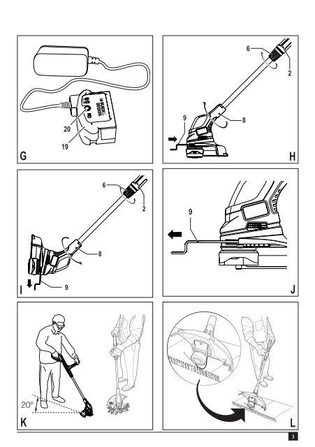 BlackandDecker Tagliabordi A Filo Senza Cavo- Glc1823l - Type 1 - Instruction Manual (Europeo)