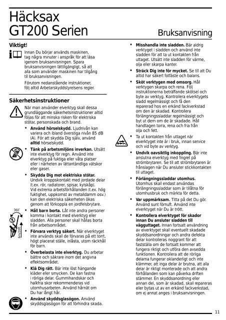 BlackandDecker Hedgetrimmer- Gt220 - Type H1b - Instruction Manual (Nordico)