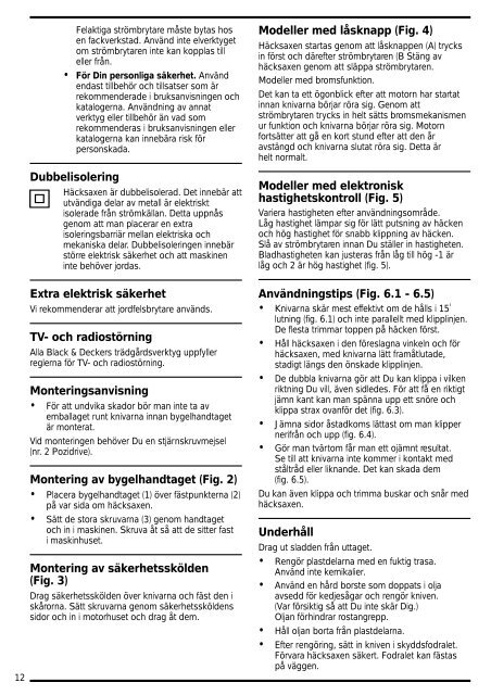 BlackandDecker Hedgetrimmer- Gt220 - Type H1b - Instruction Manual (Nordico)