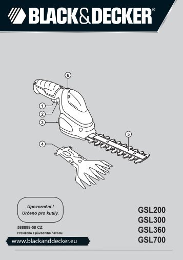 BlackandDecker Taglia Cespuglio- Gsl300 - Type 1 - Instruction Manual (Czech)