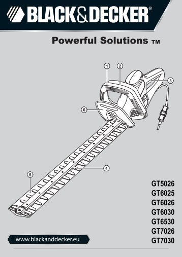 BlackandDecker Hedgetrimmer- Gt7026 - Type 1 - Instruction Manual (Europeo)