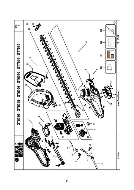 BlackandDecker Hedgetrimmer- Gt7026 - Type 1 - Instruction Manual (Polonia)