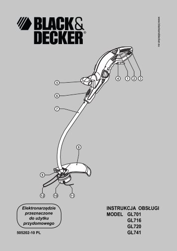 BlackandDecker Tagliabordi A Filo- Gl741 - Type 3 - Instruction Manual (Polonia)