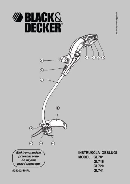 BlackandDecker Tagliabordi A Filo- Gl741 - Type 3 - Instruction Manual (Polonia)