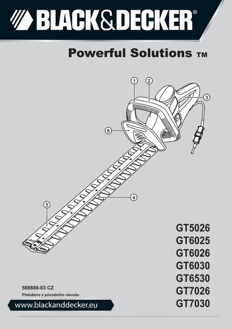 BlackandDecker Hedgetrimmer- Gt7026 - Type 1 - Instruction Manual (Czech)