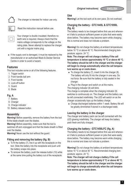 BlackandDecker Tagliasiepi Sen Cavo- Gtc1850n - Type H1 - Instruction Manual (Inglese)