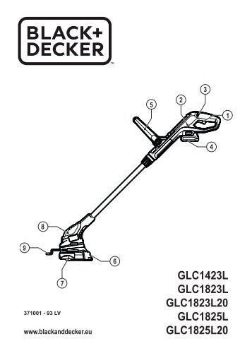 BlackandDecker Tagliabordi A Filo Senza Cavo- Glc1825 - Type H1 - Instruction Manual (Lettonia)