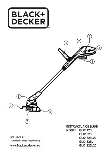 BlackandDecker Tagliabordi A Filo Senza Cavo- Glc1825 - Type H1 - Instruction Manual (Polonia)