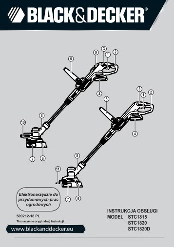 BlackandDecker Tagliabordi A Filo Senza Cavo- Stc1815 - Type 1 - Instruction Manual (Polonia)