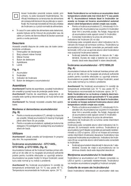 BlackandDecker Tagliasiepi Sen Cavo- Gtc1845l - Type 1 - Instruction Manual (Romania)