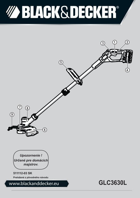 BlackandDecker Tagliabordi A Filo Senza Cavo- Glc3630l - Type H1 - Instruction Manual (Slovacco)