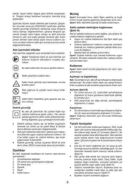 BlackandDecker Hedgetrimmer- Gt5055 - Type 1 - Instruction Manual (Turco)