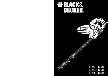 BlackandDecker Hedgetrimmer- Gt250 - Type 3 - Instruction Manual (Europeo Orientale)