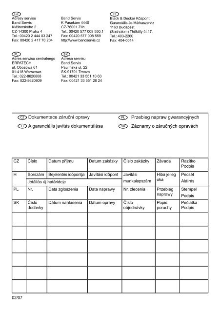 BlackandDecker Spruzzatore Elettric- Gsc500 - Type H2 - Instruction Manual (Czech)