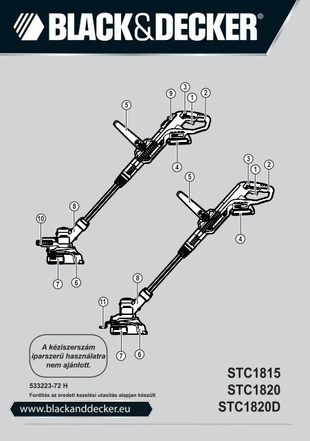 BlackandDecker Tagliabordi A Filo Senza Cavo- Stc1820 - Type 1 - Instruction Manual (Ungheria)