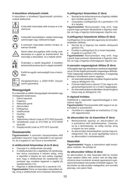 BlackandDecker Tagliabordi A Filo Senza Cavo- Stc1820 - Type 1 - Instruction Manual (Ungheria)