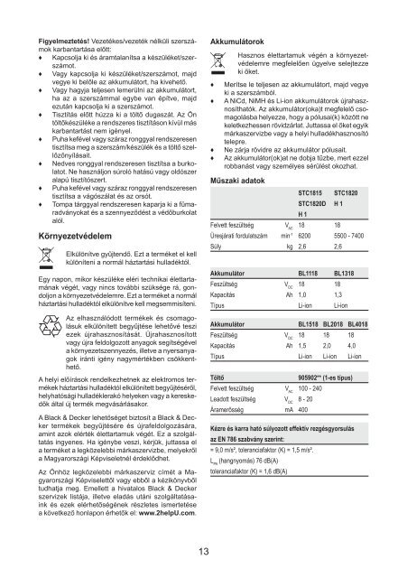 BlackandDecker Tagliabordi A Filo Senza Cavo- Stc1820 - Type 1 - Instruction Manual (Ungheria)
