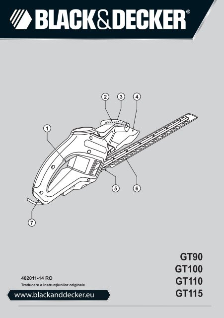 BlackandDecker Hedgetrimmer- Gt100 - Type 3 - Instruction Manual (Romania)