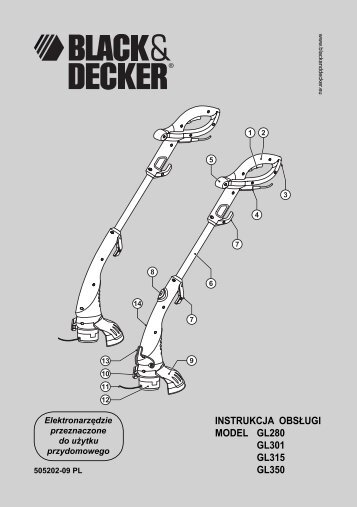 BlackandDecker Tagliabordi A Filo- Gl280 - Type 1 - Instruction Manual (Polonia)