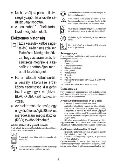 BlackandDecker Tagliabordi A Filo- St5528 - Type 1 - Instruction Manual (Ungheria)
