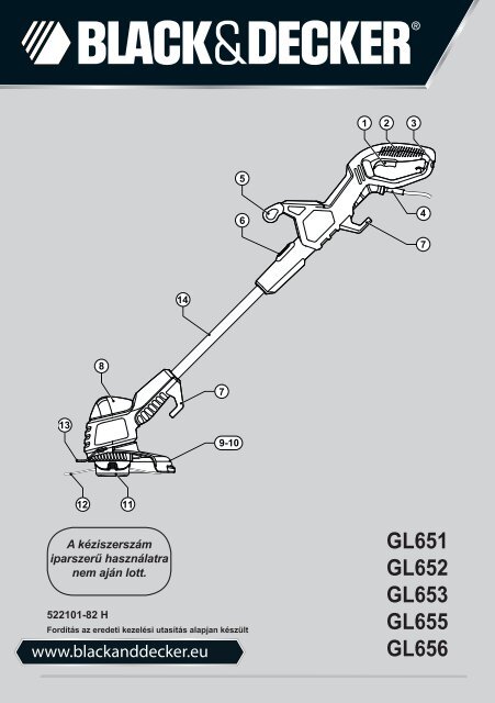 BlackandDecker Tagliabordi A Filo- Gl651sb - Type 1 - Instruction Manual (Ungheria)