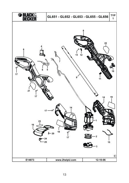 BlackandDecker Tagliabordi A Filo- Gl651sb - Type 1 - Instruction Manual (Ungheria)