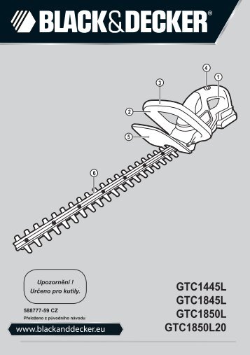 BlackandDecker Tagliasiepi Sen Cavo- Gtc1445l - Type H1 - Instruction Manual (Czech)