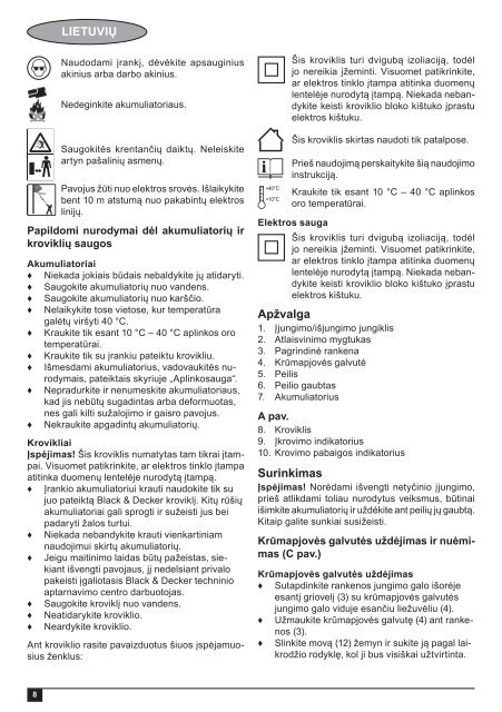 BlackandDecker Tagliatrice Sen Cavo- Gtc800nm - Type H1 - Instruction Manual (Lituania)