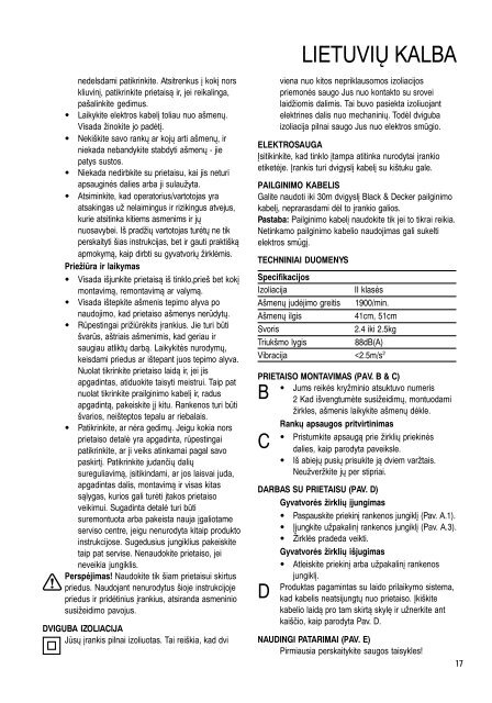 BlackandDecker Hedgetrimmer- Gt260 - Type 3 - Instruction Manual (Europeo Orientale)
