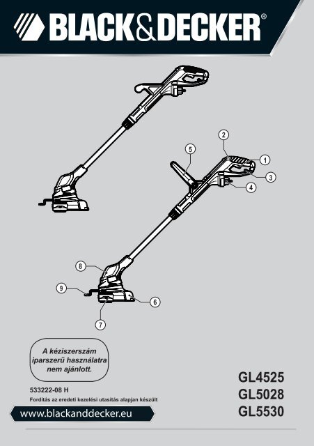 BlackandDecker Tagliabordi A Filo- Gl5028 - Type 1 - Instruction Manual (Ungheria)