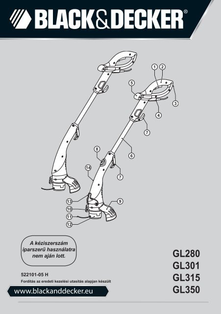 BlackandDecker Tagliabordi A Filo- Gl315 - Type 1 - Instruction Manual (Ungheria)