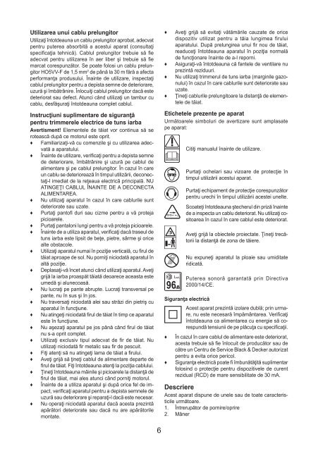BlackandDecker Tagliabordi A Filo- Gl7033 - Type 1 - Instruction Manual (Romania)