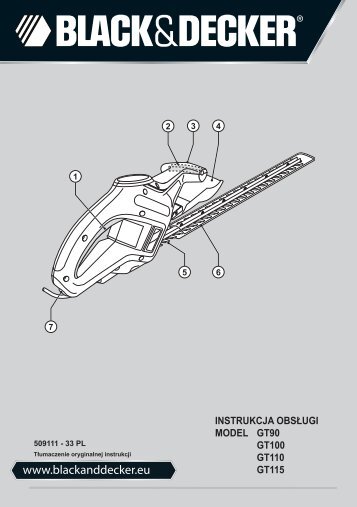 BlackandDecker Hedgetrimmer- Gt110 - Type 3 - Instruction Manual (Polonia)