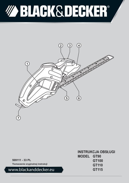 BlackandDecker Hedgetrimmer- Gt110 - Type 3 - Instruction Manual (Polonia)