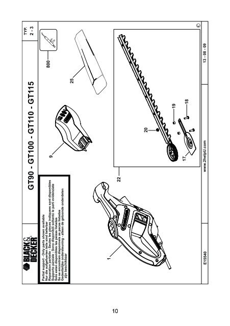 BlackandDecker Hedgetrimmer- Gt110 - Type 3 - Instruction Manual (Polonia)