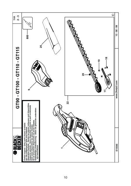 BlackandDecker Hedgetrimmer- Gt90 - Type 3 - Instruction Manual (Slovacco)