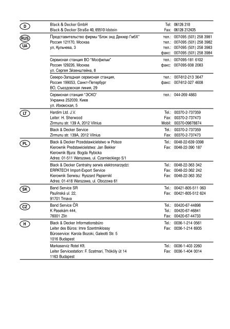 BlackandDecker Hedgetrimmer- Gt250s - Type 4 - Instruction Manual (Europeo Orientale)