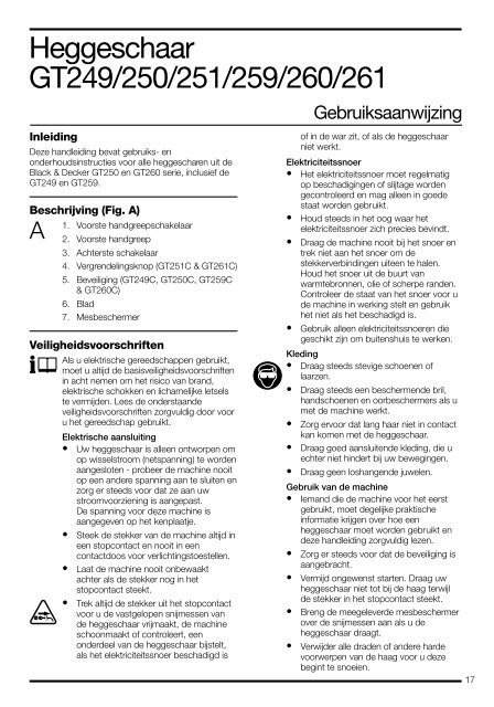 BlackandDecker Hedgetrimmer- Gt260 - Type 3 - Instruction Manual (Europeo)