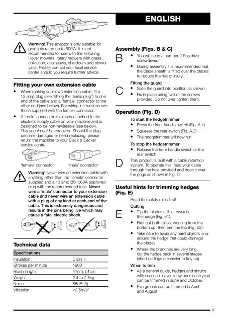 BlackandDecker Hedgetrimmer- Gt260 - Type 3 - Instruction Manual (Europeo)