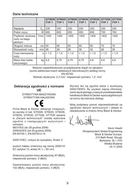 BlackandDecker Hedgetrimmer- Gt6530 - Type 1 - Instruction Manual (Polonia)